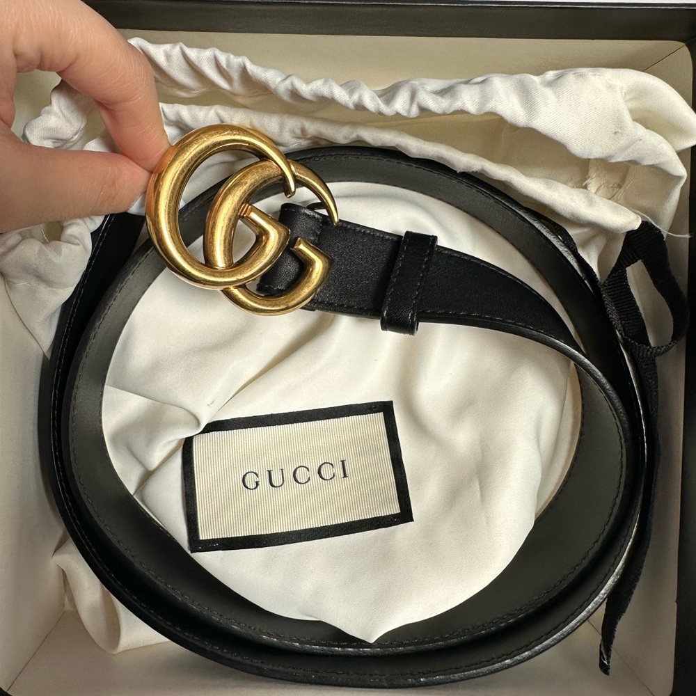 Gucci Marmont GG Black Belt Size 85